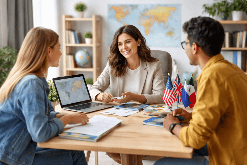 Study abroad consultant guiding students admission process